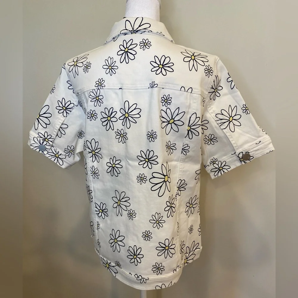 DG2 By Diane Gilman short sleeve denim jacket NWT Size L - Picture 11 of 11